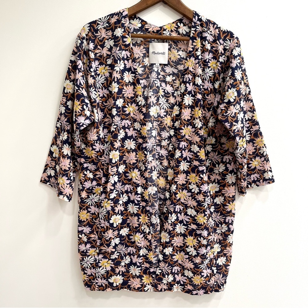 Madewell Short Robe Jacket Poolhouse Floral L7817 size small